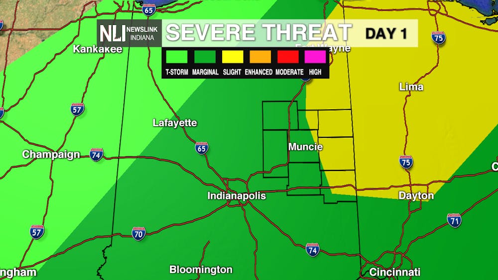 Slight risk for severe weather this afternoon