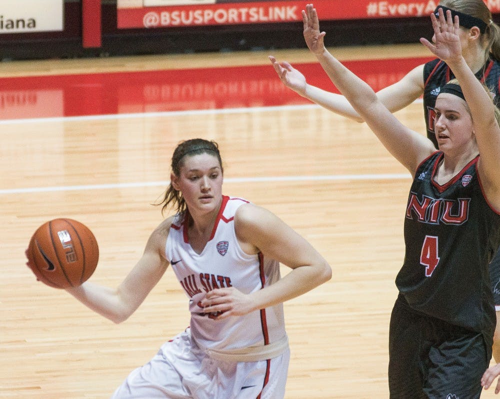 <p>Junior forward Moriah Monaco’s physicality assisted Ball State women’s basketball in its 88-53 win over Chicago State Thursday at John E. Worthen Arena. Monaco finished the game with 16 points, 3 assists and 4 steals during her team-leading 30 minutes on the floor. <em>DN File&nbsp;</em></p>