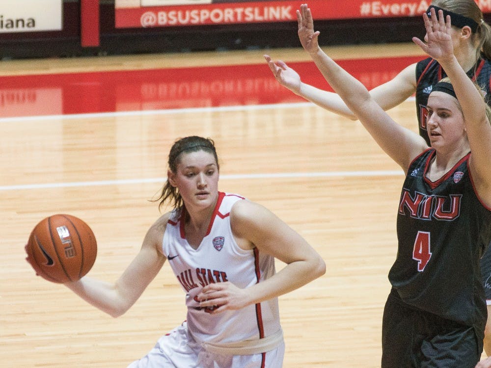 Junior forward Moriah Monaco’s physicality assisted Ball State women’s basketball in its 88-53 win over Chicago State Thursday at John E. Worthen Arena. Monaco finished the game with 16 points, 3 assists and 4 steals during her team-leading 30 minutes on the floor. DN File&nbsp;