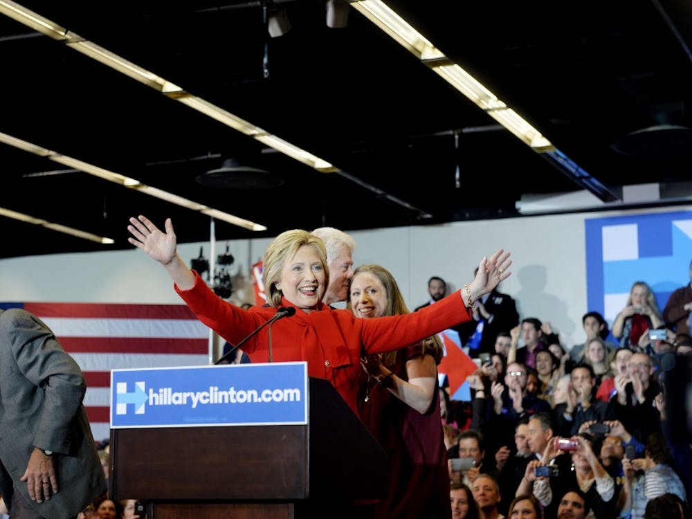 Hillary Clinton speaks in Ankeny, Iowa, on Monday, Feb. 1, 2016. Clinton narrowly defeated Sen. Bernie Sanders in Monday's Democratic Iowa caucus. (AftonbladetIBL/Zuma Press/TNS)