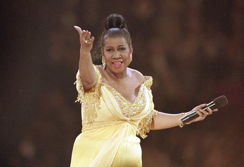 FILE - In this Jan. 19, 1993 file photo, singer Aretha Franklin performs at the inaugural gala for President Bill Clinton in Washington. Franklin died Thursday, Aug. 16, 2018 at her home in Detroit. She was 76. AP Photo, Photo Courtesy&nbsp;