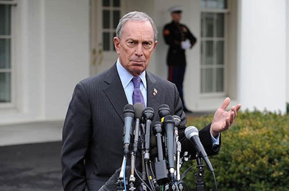 New York City Mayor Michael Bloomberg speaks to the press about the administration’s proposal to reduce gun violence after meeting with Vice President Joe Biden at the White House on Feb. 27, 2013. Bloomberg’s latest push for gun legislation with Mayors Against Illegal Guns has published two ads backing tighter background checks. MCT PHOTO