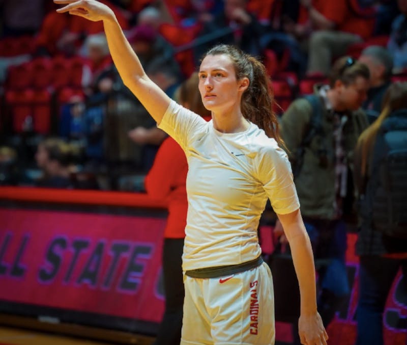 Ally Becki Warming up before game against Ohio.