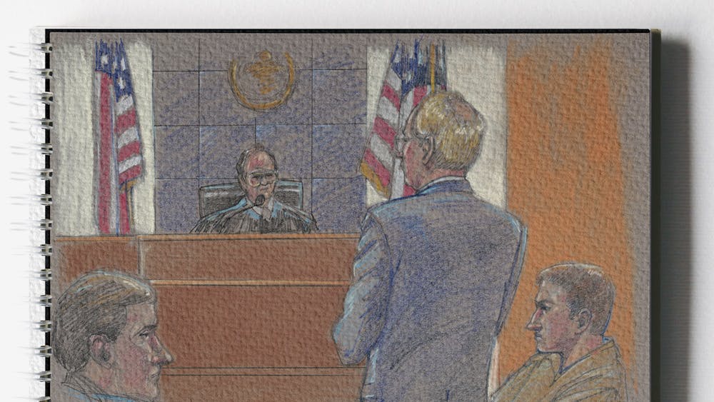 A court sketch, seen above, of the federal trial of Timothy McVeigh after the 1995 Oklahoma City bombing. McVeigh and co-conspirator Terry Nichols were tried separately and each convicted of multiple federal offenses. Library of Congress, Illustration Courtesy