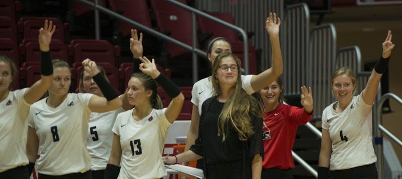 Ball State's womens volleyball team played Bowling Green on Oct. 20 in John E. Worthen Arena. The Cardinals won 3-1.
