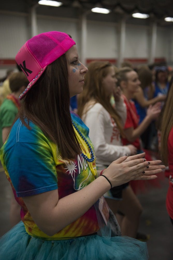 On Feb. 20, Dance Marathon came to Ball State in the Field Sports Building. Junior dietetics major Maddy Smith joined hundreds of other Ball State students to dance for the kids. DN PHOTO ALLISON COFFIN