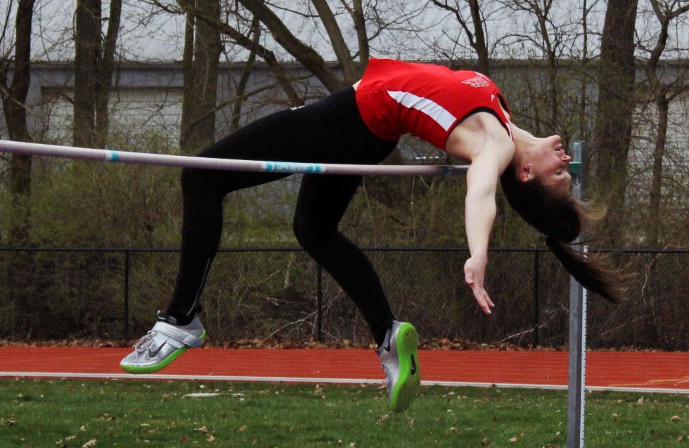 Freshman Regan Lewis competes in the high jump at the Butler Bulldog Opener in Indianapolis, Indiana on March 19, 2016. DN PHOTO ALLYE CLAYTON