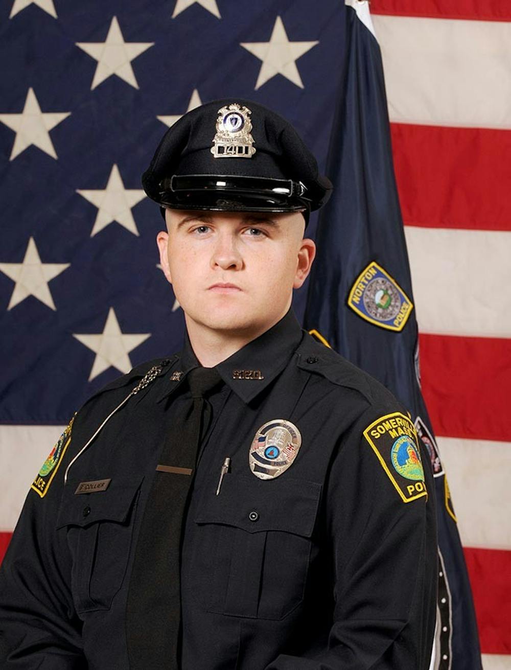 Cadet Sean Collier wears the Somerville Police Department uniform for his 25th MPOC Academy Police graduation portrait. Although employed by MIT, Collier was sponsored by Somerville PD while at the academy. Photo taken September 27, 2010. (Jim Mahoney/Boston Herald/MCT)