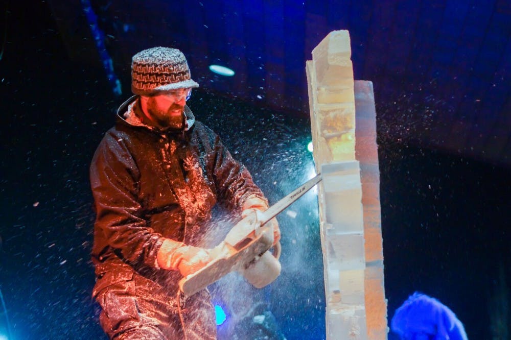 <p>During the Meltdown Winter Ice Festival, there will be several live ice carvings throughout the week. A live ice-carving competition will also be held at 7:30 p.m. Jan. 27 and 28 in Jack Elstro Plaza. <strong>Richmond/Wayne County Tourism Bureau, Stephanie Harrison Photography, Photo Courtesy.&nbsp;</strong></p>