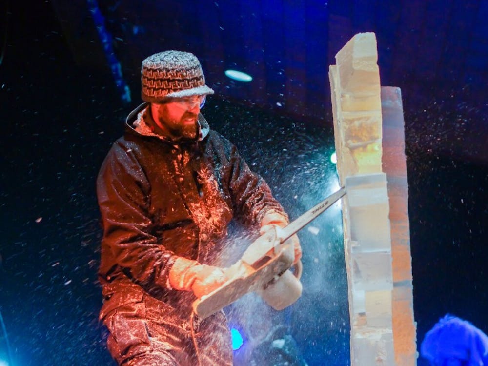 During the Meltdown Winter Ice Festival, there will be several live ice carvings throughout the week. A live ice-carving competition will also be held at 7:30 p.m. Jan. 27 and 28 in Jack Elstro Plaza. Richmond/Wayne County Tourism Bureau, Stephanie Harrison Photography, Photo Courtesy.&nbsp;