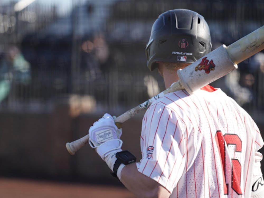 Outfielder Clay Jacobs readies for an at-bat in Tuesday’s game against Illinois State.