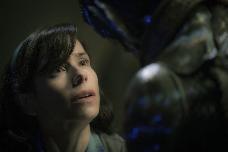 This image released by Fox Searchlight Pictures shows Sally Hawkins, left, and Doug Jones in a scene from the film "The Shape of Water." The film was nominated for an Oscar for best picture on Tuesday, Jan. 23, 2018. The 90th Oscars will air live on ABC on Sunday, Mary 4. Kerry Hayes, Fox Searchlight Pictures via AP.&nbsp;