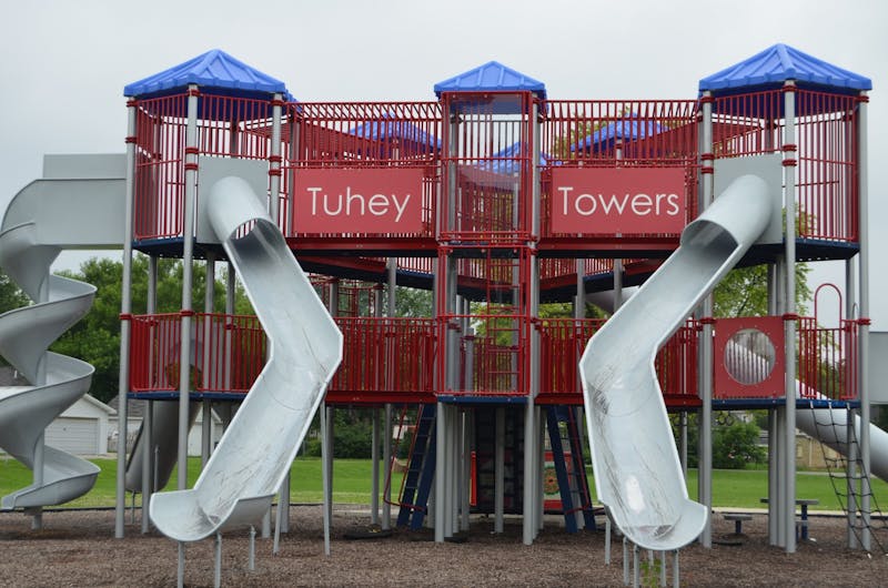 This 2015 file photo shows playground equipment called Tuhey Towers located at Tuhey Park. Muncie Parks Department Superintendent Carl Malone shared the Parks Department's plans for summer 2020. Mikaela Maranhas, DN File