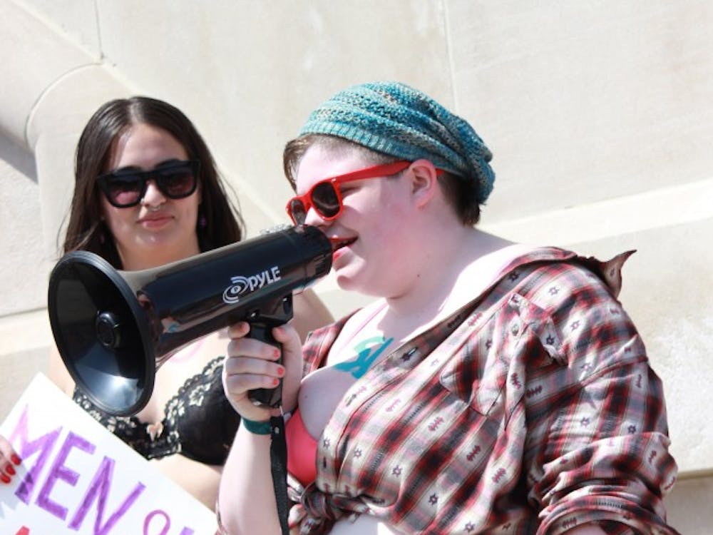 The second annual Slut Walk took place on April 17 on the Ball State Campus. Participants walked down McKinnley Ave., shared personal stories, and shouted chants. DN PHOTO ALISON CARROLL