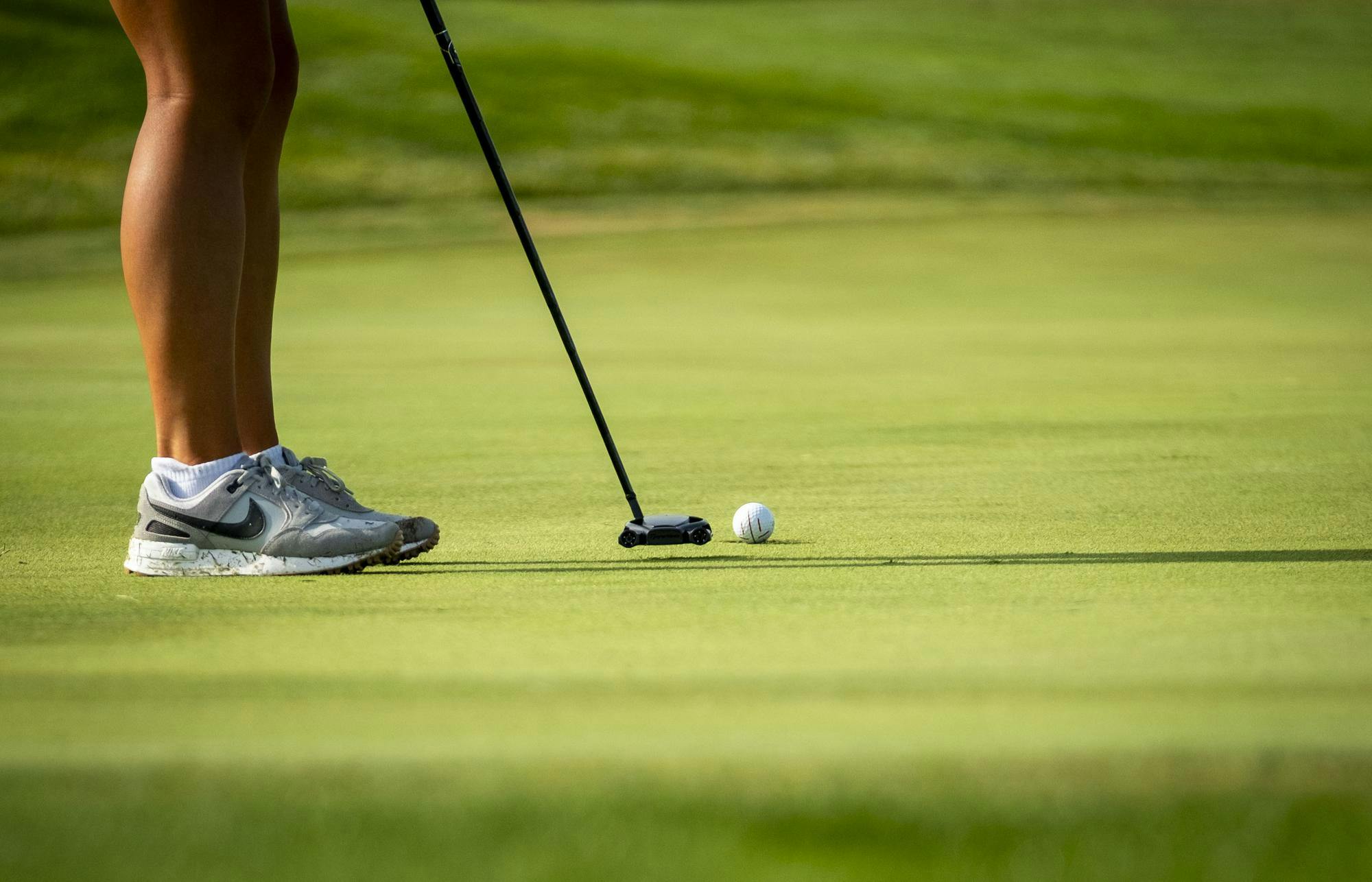Member of the Women's Golf team puts the ball during the Brittney Kelly Classic Sept. 16 in Yorktown Ind. Ball State Athletics, Photo Provided 