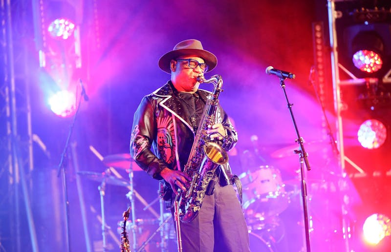 Kirk Whalum rips the saxophone during a concert organized by Real Black Excellence Feb. 16 at Cornerstone for the Arts. Whalum has received three dove award nominations. Andrew Berger, DN 