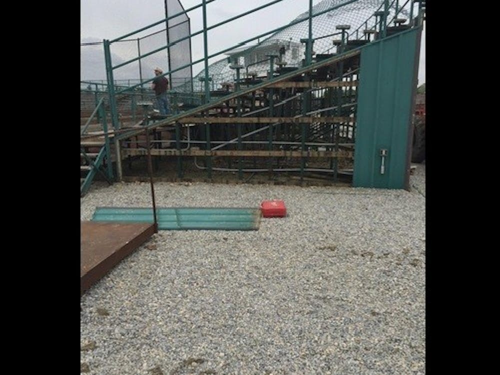 Construction for the grandstands at Ball Diamond have started. The renovations is part of the Cardinal Commitment plan. PHOTO COURTESY OF TWITTER