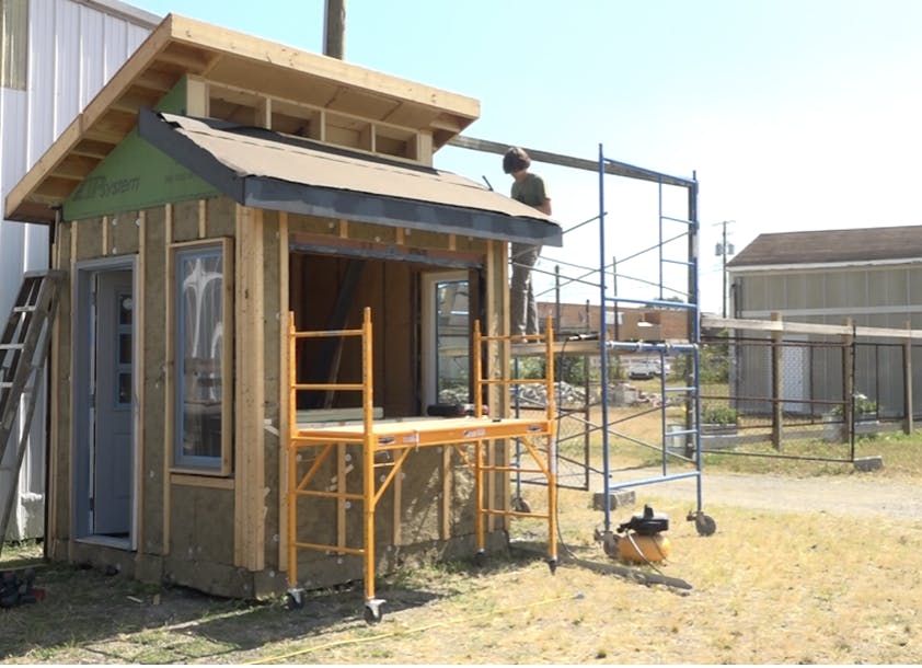 Architecture Student, Logan Heller, works on a sustainable home. Stella Davis, NewsLink Indiana