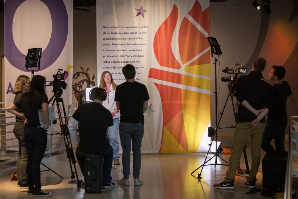 Student employees from the Digital Corps have filmed interivews across the state in preparation for the Indiana Pioneers broadcast that airs on October 25.