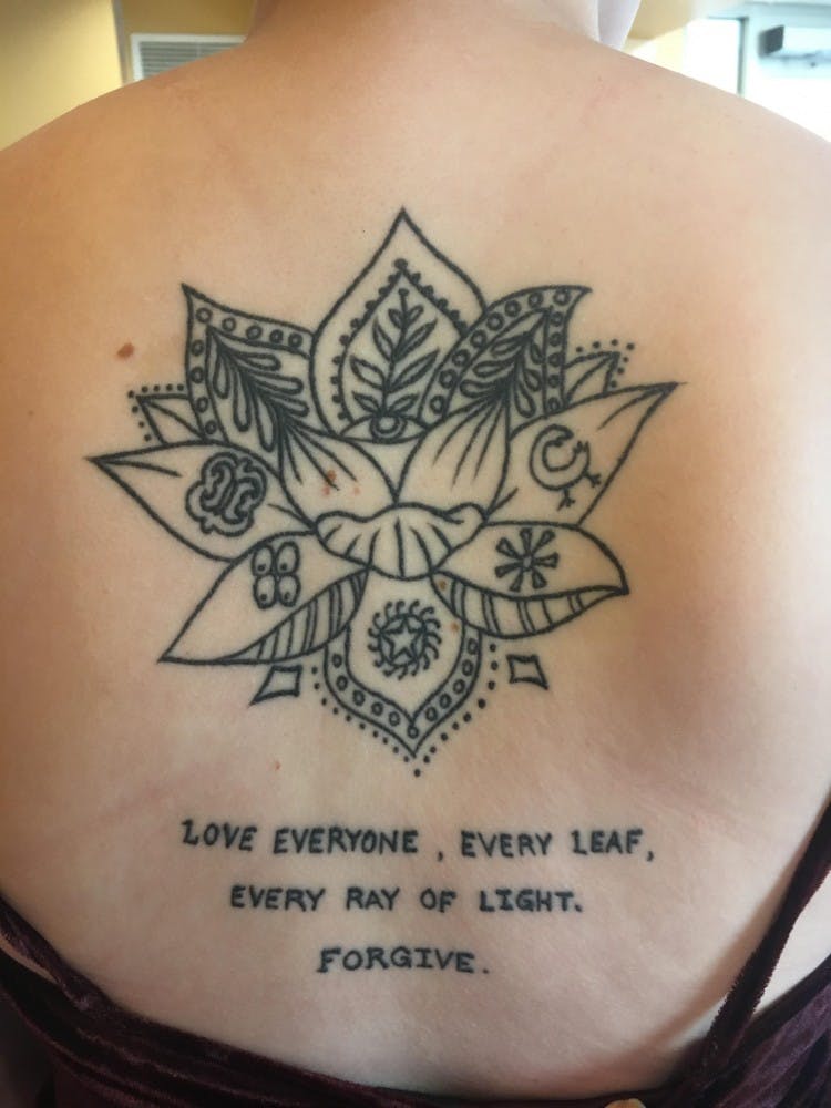 &nbsp;&nbsp;Junior Tay Hansen decided to get this tattoo to remind herself to be a good person. There are currently 18 tattoo parlors around Muncie, including the Lucky Rabbit, that want to help people express themselves through art. Tier Morrow, DN&nbsp;