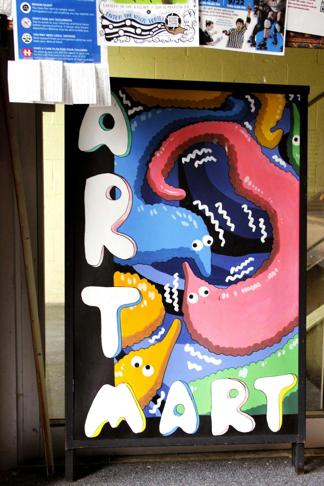 Signage inside Muncie Ind.'s Art Mart Sept. 4. Katherine Hill, DN