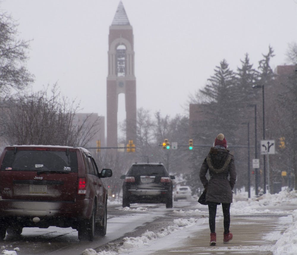 Nadja Rottmann, an exchange student, walks through campus on Jan. 10. DN PHOTO SAMANTHA BRAMMER
