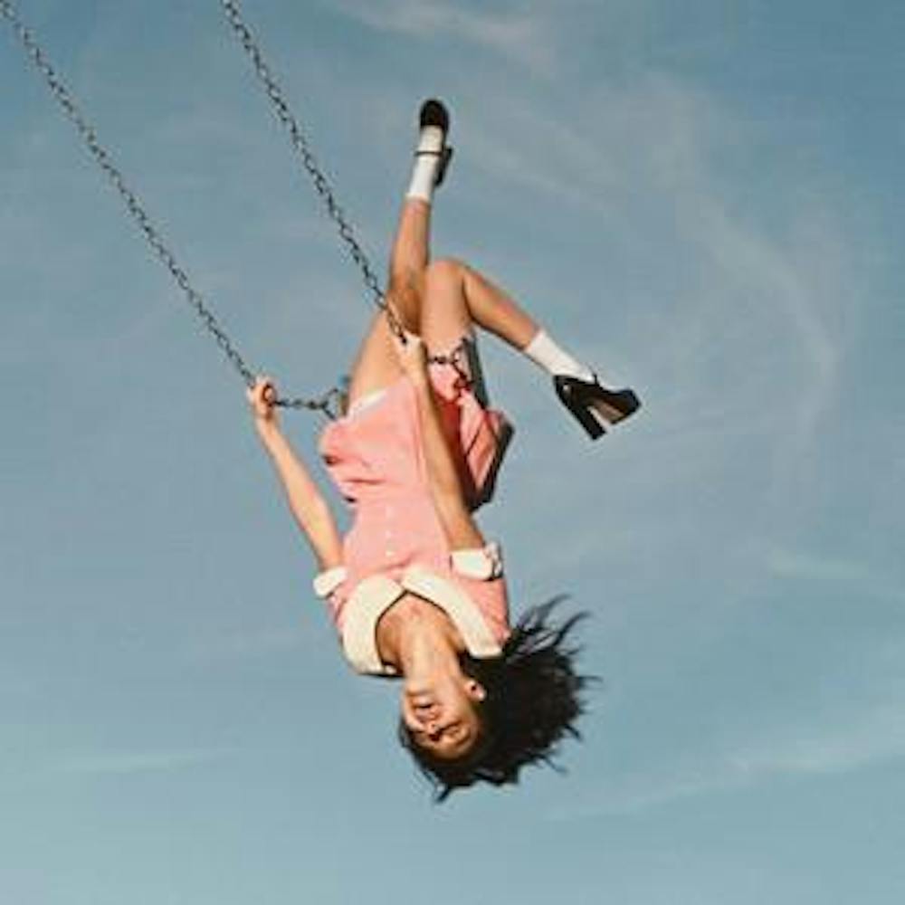 <p>The album cover for 'you seem pretty sad for a girl so in love' featuring Olivia Rodrigo</p>