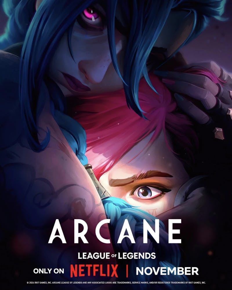 Movie poster for Arcane with photo provided by Netflix Arcane promotional material.