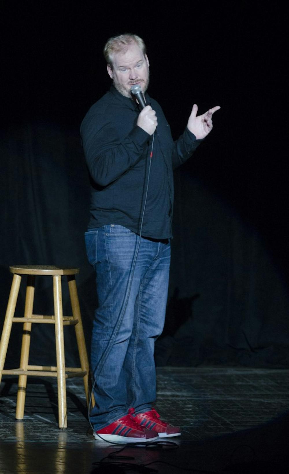 Jim Gaffigan performs his comedy routine for the White Bread tour on Nov. 15 at John R. Emens Auditorium. DN PHOTO BREANNA DAUGHERTY