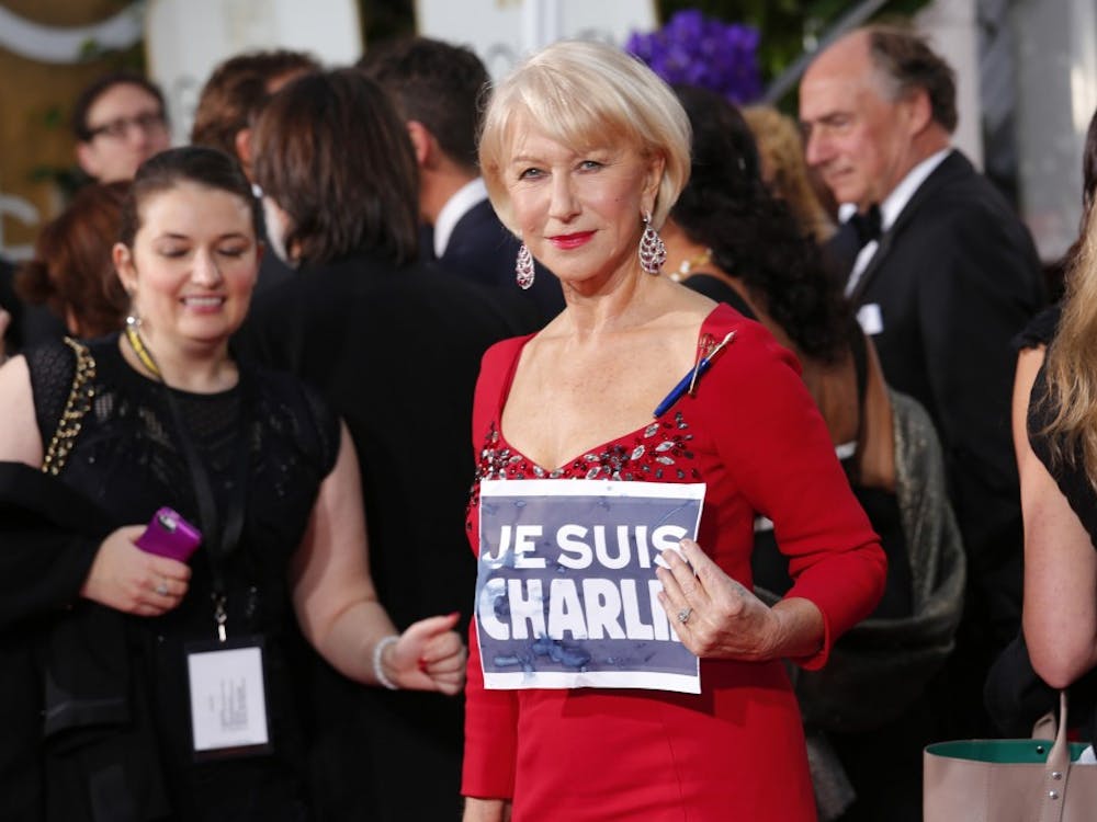 Helen Mirren arrives at the 72nd Annual Golden Globe Awards show at the Beverly Hilton Hotel in Beverly Hills, Calif., on Sunday, Jan. 11, 2015. (Jay L. Clendenin/Los Angeles Times/TNS)