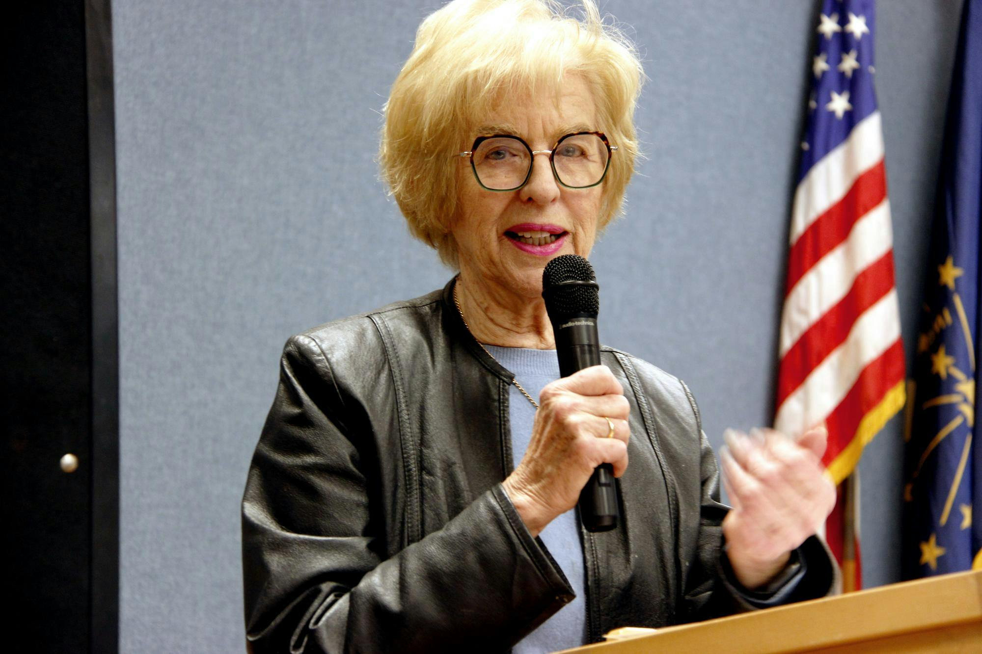 Muncie State Rep. Sue Errington (D-District 34) hosts a townhall Feb. 7 inside the Muncie Public Library - Maring-Hunt Branch. Errington gave updates for the 2026 Legislative Session. Katherine Hill, DN