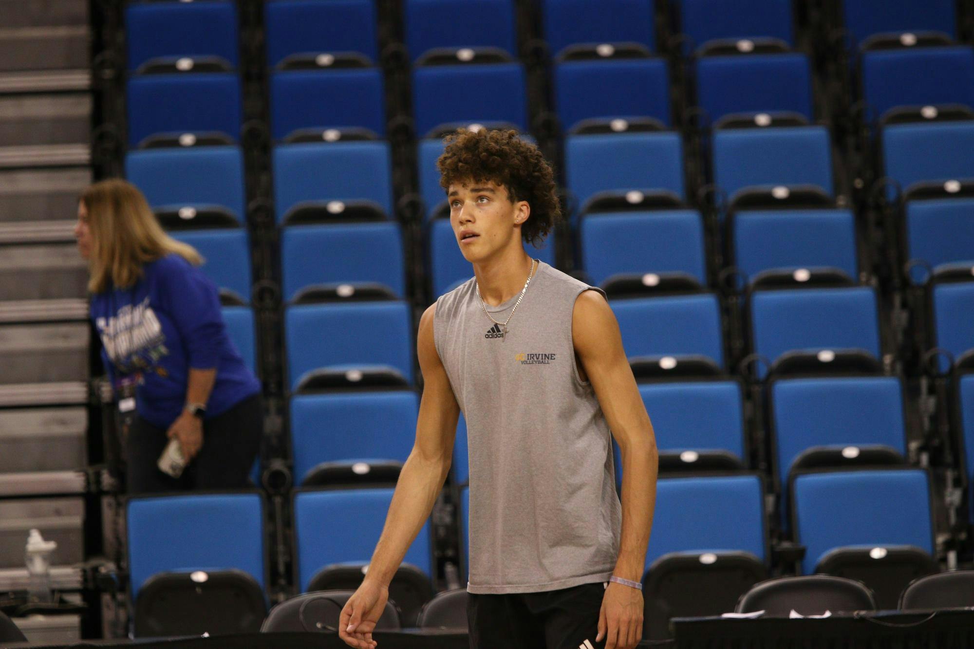 UC Irvine men's volleyball practices ahead of the NCAA Tournament Championship May 10 at Pauley Pavilion in Los Angeles. Kyle Stout, DN