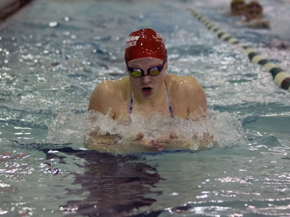 Yorktown high school swimmer Emily Weiss practices her breaststroke at Yorktown High School January 28, 2019. At the Indiana High Schoo State championships last year, Weiss broke the National High School record in the 100 yard breastsroke with a time of 58.40 seconds.Jack Hart, DN