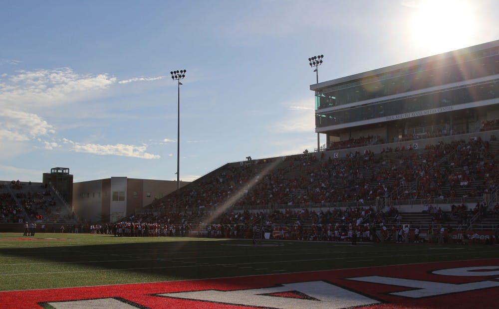 <p>Scheumann Stadium was built in 1967 and was named after a former football player and his wife. It seats 22,500 fans and a rennovation in 2007 transformed it into one of the top football facilities in the Mid-American Conference. <strong>Paige Grider, DN</strong></p>