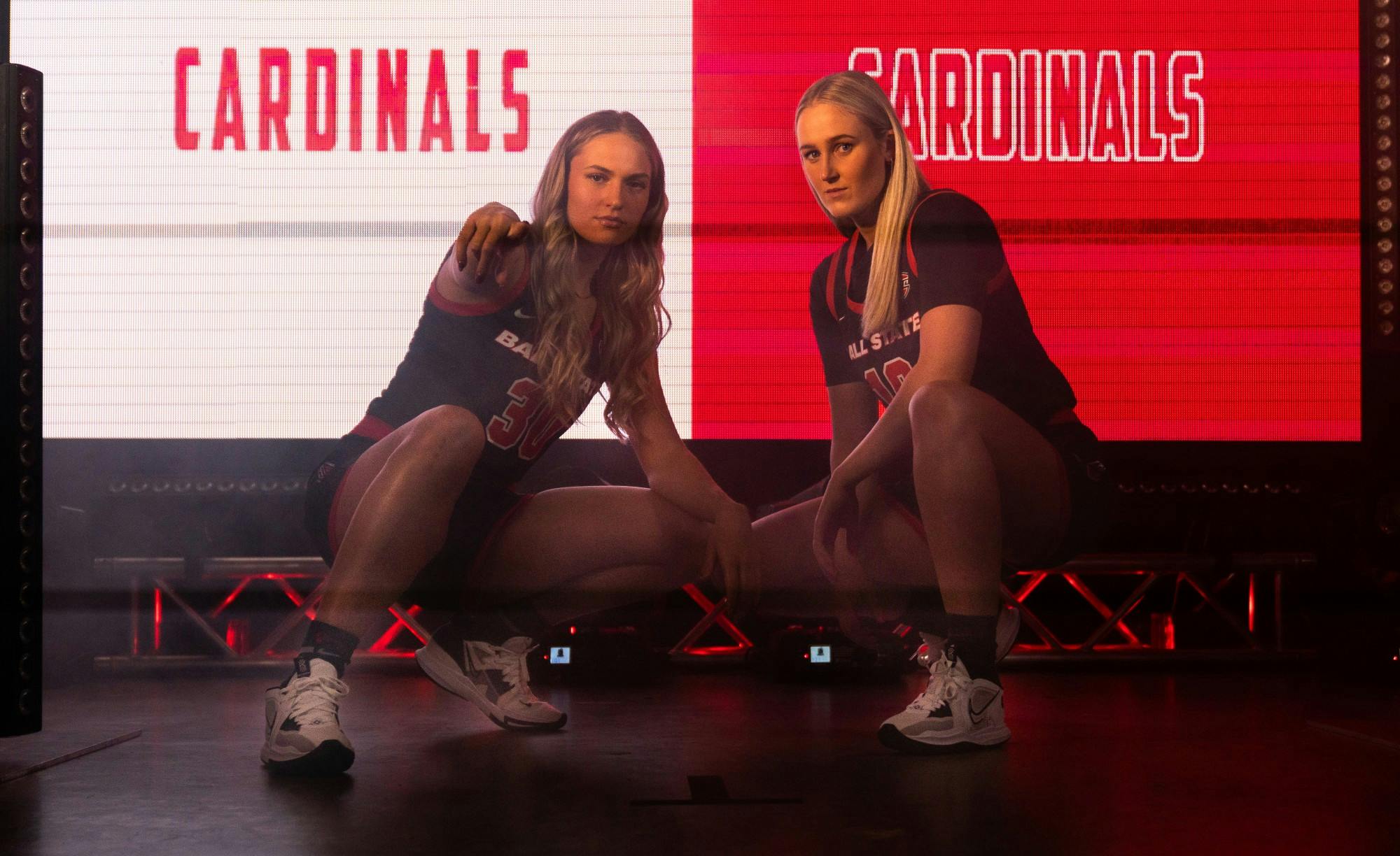 Redshirt senior Anna Clephane (left) and graduate student Thelma Dis Agustsdottir (right) pose for a photo Oct. 4. Jack Eads, SportsLink, Photo Provided