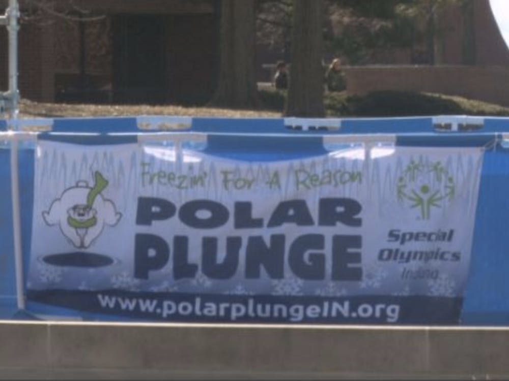 Special Olympics put up a pool on Ball State's University Green for the Polar Plunge on Saturday, Feb. 22.