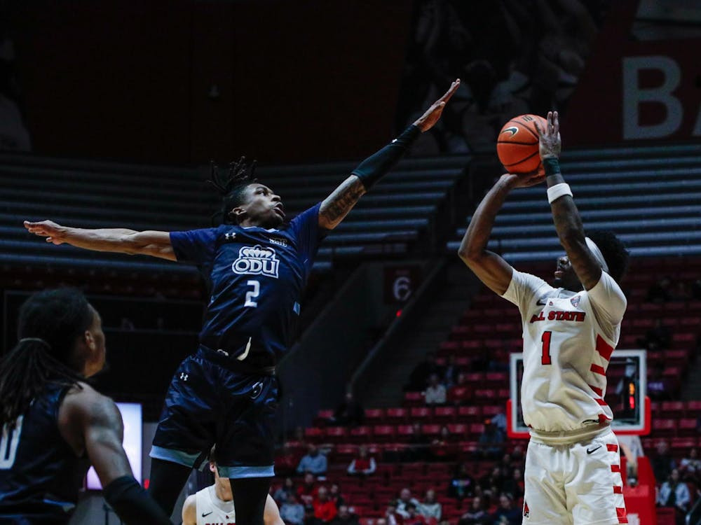 Junior guard Jalin Anderson takes a shot Nov. 11 against Old Dominion at Worthen Arena. Anderson had 8 free throw attempts in the game. Andrew Berger, DN
