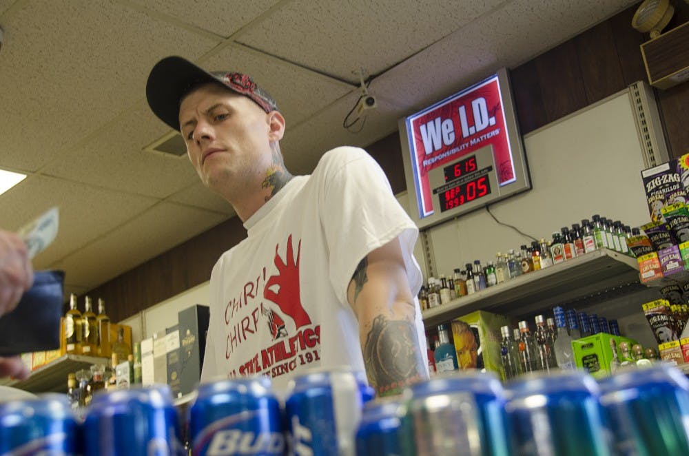 Indiana is currently the only state that allows restaurants and bars to sell alcohol, but prohibits carryout from any establishment. Due to this Blue Law, places like Muncie Liquors cannot operate on Sundays. DN FILE PHOTO CHRISTOPHER STEPHENS