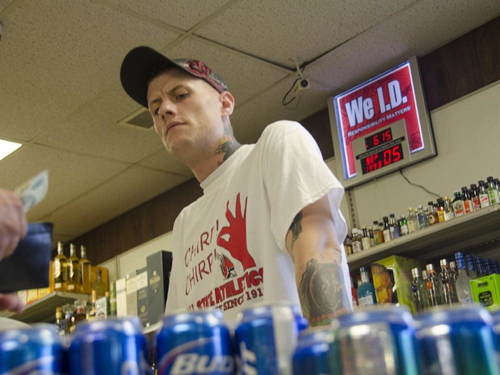 Indiana is currently the only state that allows restaurants and bars to sell alcohol, but prohibits carryout from any establishment. Due to this Blue Law, places like Muncie Liquors cannot operate on Sundays. DN FILE PHOTO CHRISTOPHER STEPHENS