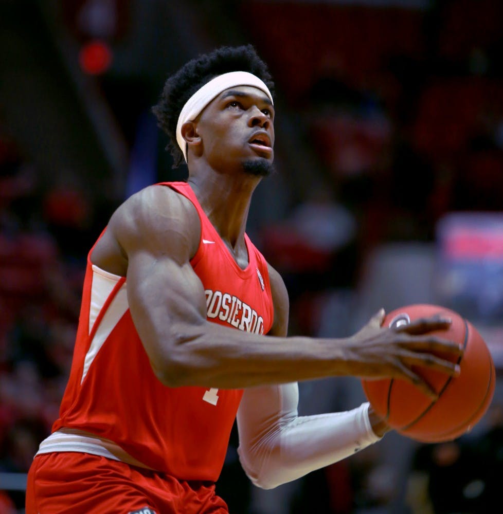 Redshirt Junior K.J. Walton shoots a free throw at John E. Worthen Arena, Feb. 23, 2019. Ball State fell to Central Michigan 64-57. Jacob Haberstroh,DN.