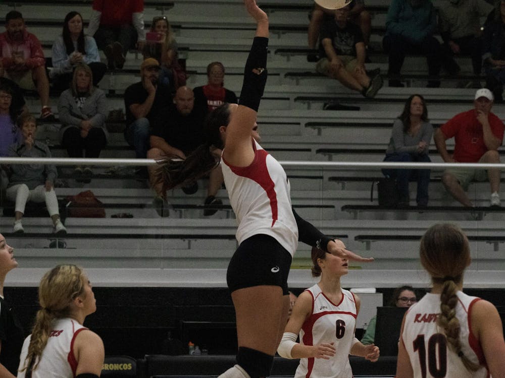 Wapahani sophomore Sophia Beeson hits the ball September 18 during a match against Daleville at Daleville Junior/Senior High School. Zach Carter, DN.