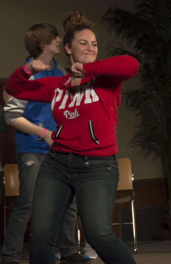 Frederick Winters performed a hypnosis show on Jan. 14 at the L. A. Pittenger Student Center. DN PHOTO TERENCE LIGHTNING