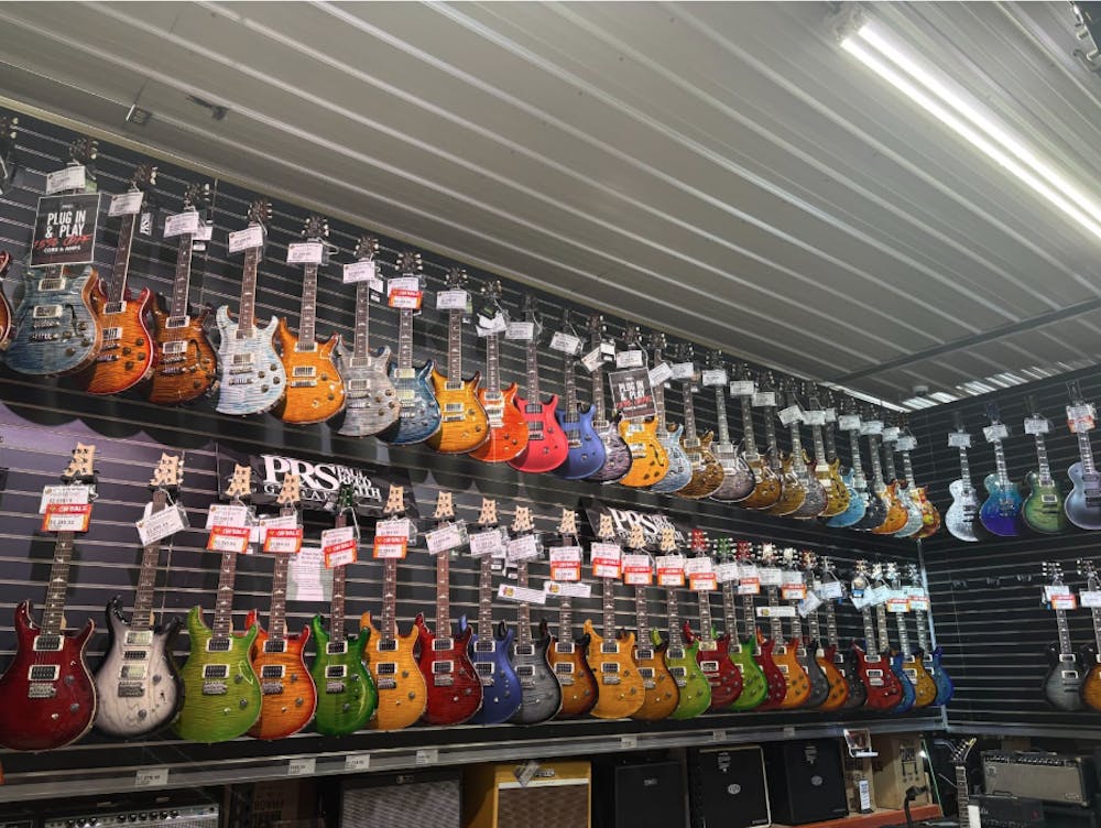 Sight and Sound’s wall that features over 1,000 different guitars. 