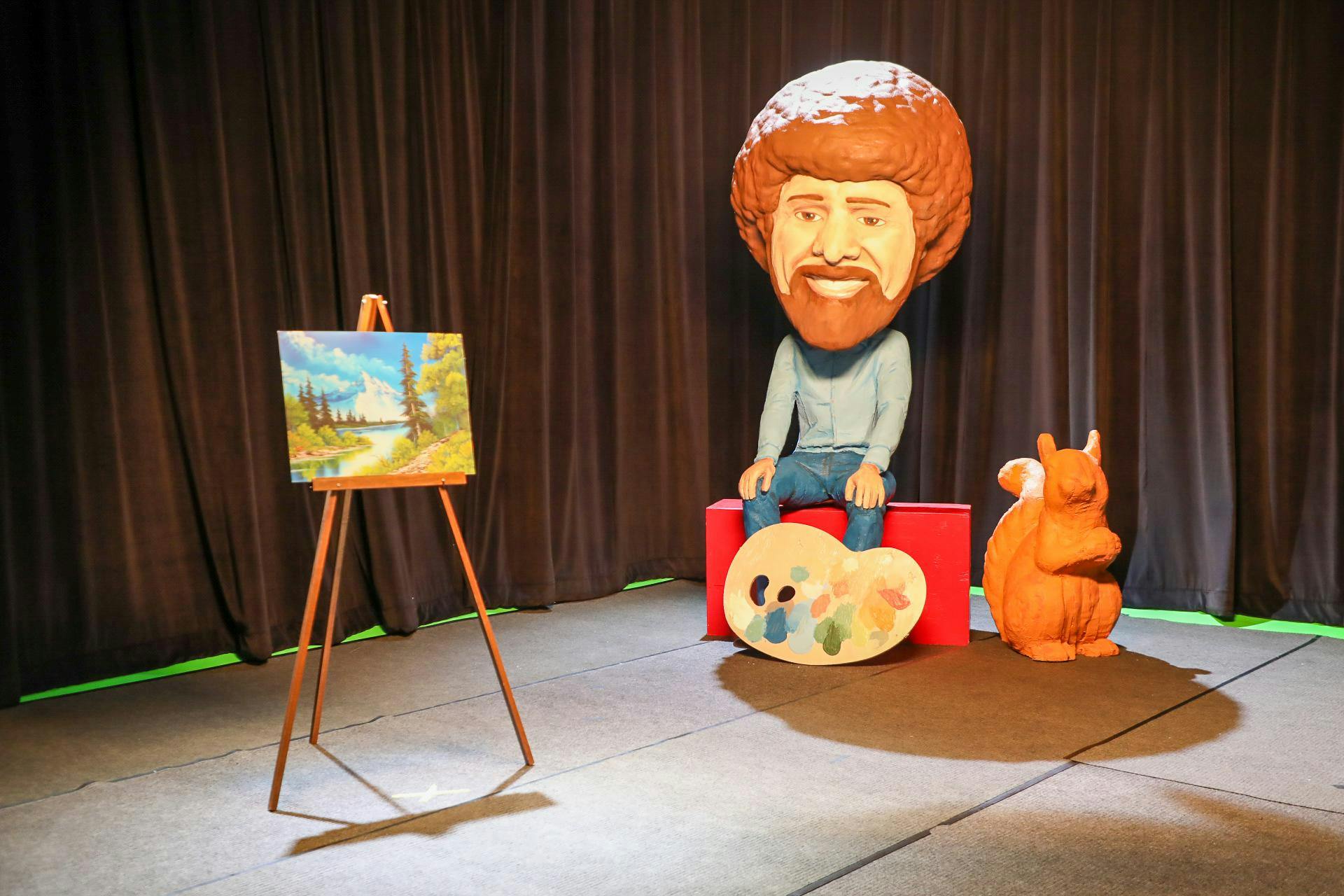 The inside of Studio B at WIPB-TV, displaying Bob Ross memorabilia, is photographed June 30. Trinity Rea, DN