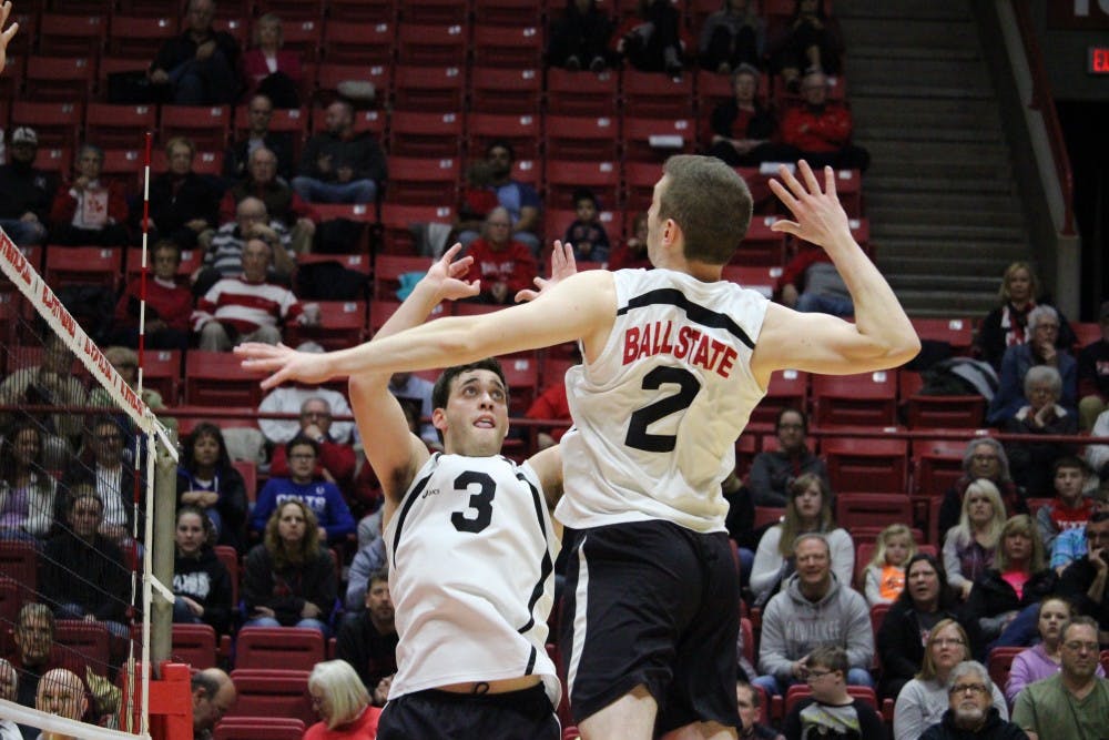 No. 12 Ball State men's volleyball rallies in 2 come-from-behind wins