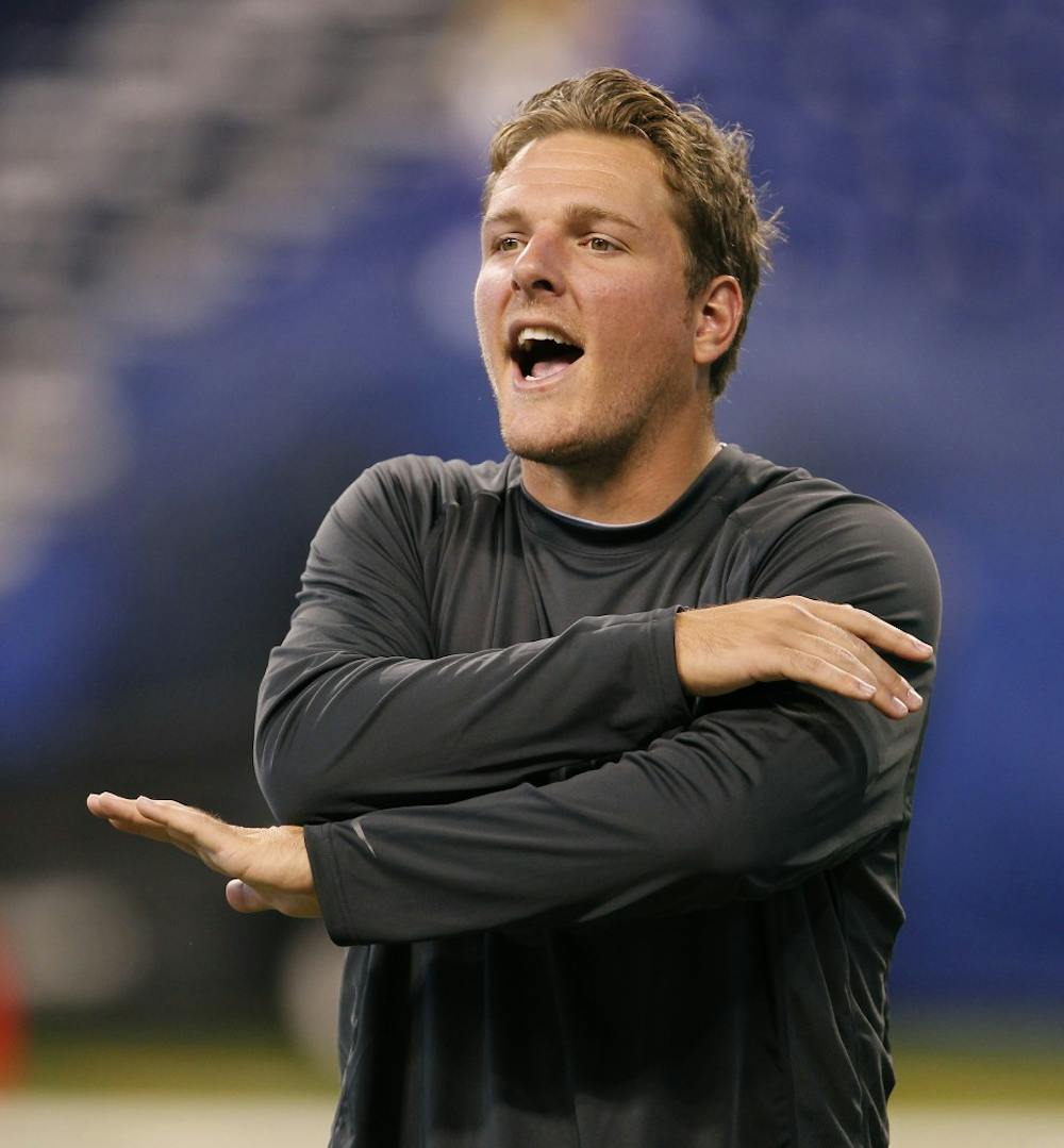 Indianapolis Colts punter Pat McAfee (1) warms up before the Colts game against the Vikings on Sunday, September 16, 2012, in Indianapolis, Indiana. (Sam Riche/MCT)