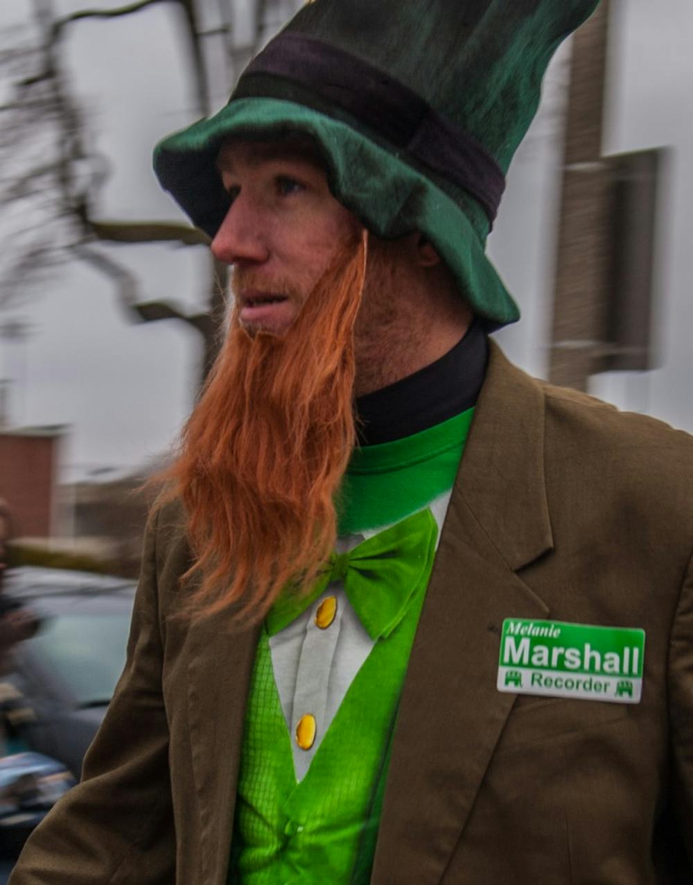 Muncie residents endured snow, rain and hail to receive candy at the annual St. Patrick's Day Parade, March 17. Madeline Grosh, DN