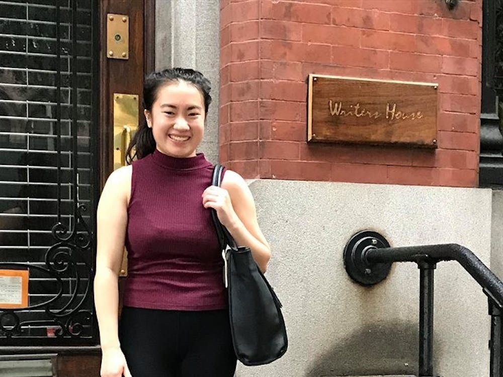 Ball State graduate Natali Cavanagh in front of Writers House in New York City. Cavanagh interned at the literary agency her first semester of her senior year. Natali Cavanagh, Photo Provided&nbsp;