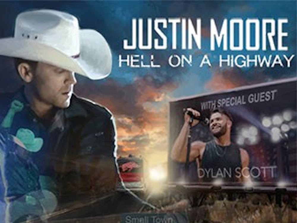 Presale tickets for the Justin Moore: Hell On a Highway Tour with Dylan Scott at John R. Emens Auditorium began at 10 a.m. Thursday. Moore will be preforming at Ball State on Nov. 9. Ball State University Photo Courtesy