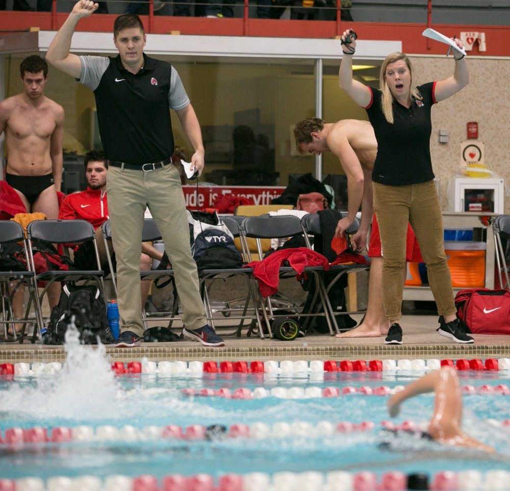 Ball State men's and women's swimming and diving competed against Grand Valley State on Nov. 18 in Lewellen Pool.&nbsp;